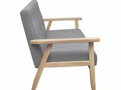Clicnbuy Sofá Vintage|Sofá de 2 plazas de tela claro