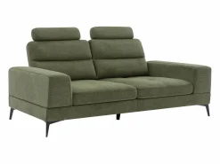 Vente-unique Sofá de 3 plazas de tela texturizada con respaldo reclinable UDALIO Verde Clearance