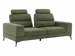 Vente-unique Sofá de 3 plazas de tela texturizada con respaldo reclinable UDALIO Verde Clearance