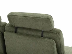 Vente-unique Sofá de 3 plazas de tela texturizada con respaldo reclinable UDALIO Verde Clearance