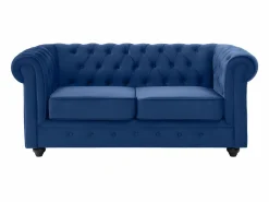 Sofá de 2 plazas de terciopelo Azul real CHESTERFIELD^Vente-unique Hot