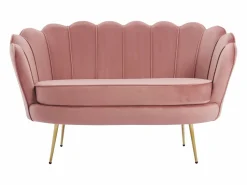 Vente-unique Sofá de 2 plazas de terciopelo DANDELION Rosa