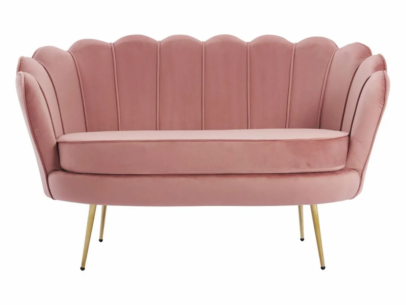 Vente-unique Sofá de 2 plazas de terciopelo DANDELION Rosa