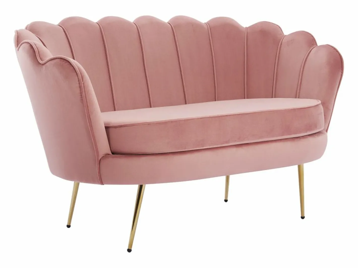 Vente-unique Sofá de 2 plazas de terciopelo DANDELION Rosa