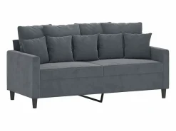 vidaxl Sofá de 2 plazas de terciopelo oscuro 140 cm Gris