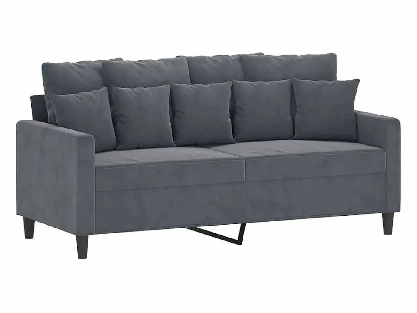 vidaxl Sofá de 2 plazas de terciopelo oscuro 140 cm Gris