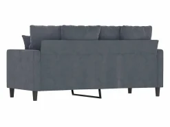 vidaxl Sofá de 2 plazas de terciopelo oscuro 140 cm Gris