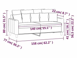 vidaxl Sofá de 2 plazas de terciopelo oscuro 140 cm Gris