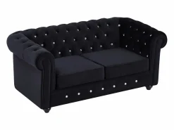 Sofá de 2 plazas de terciopelo con botones de efecto cristal CHESTERFIELD^Vente-unique Hot