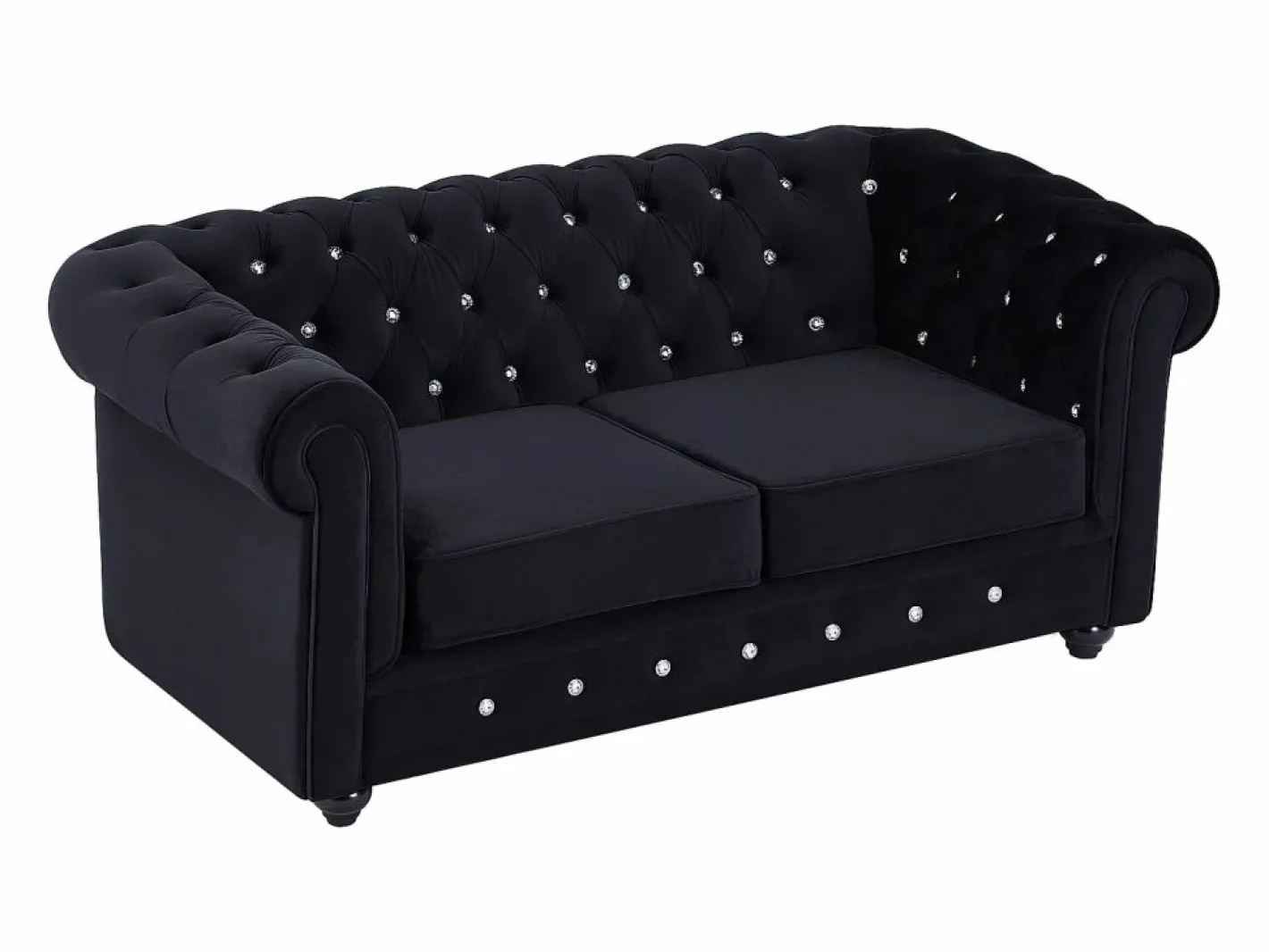 Sofá de 2 plazas de terciopelo con botones de efecto cristal CHESTERFIELD^Vente-unique Hot
