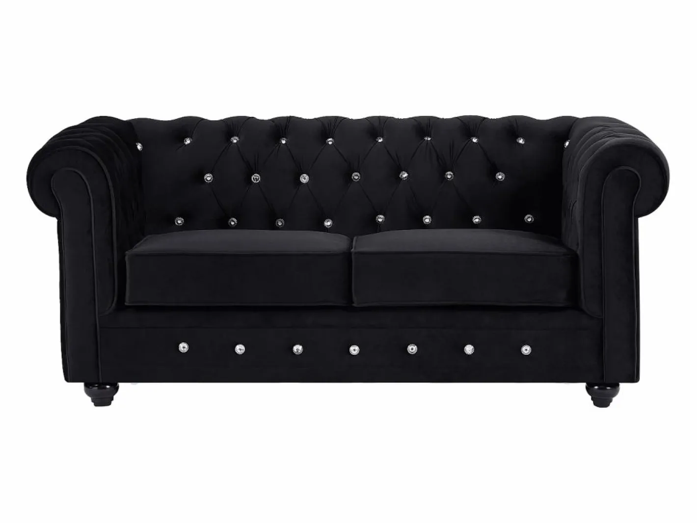 Sofá de 2 plazas de terciopelo con botones de efecto cristal CHESTERFIELD^Vente-unique Hot