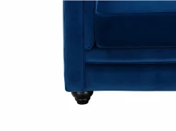 Vente-unique Conjunto Sofás|Sofá de 3+2 plazas de terciopelo Azul real CHESTERFIELD