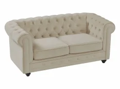 Vente-unique Sofás Chesterfield|Sofá - 2 Plazas|Sofá de 2 plazas de terciopelo color CHESTERFIELD