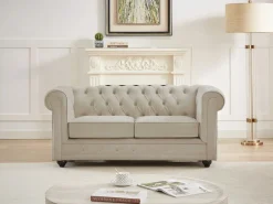 Vente-unique Sofás Chesterfield|Sofá - 2 Plazas|Sofá de 2 plazas de terciopelo color CHESTERFIELD