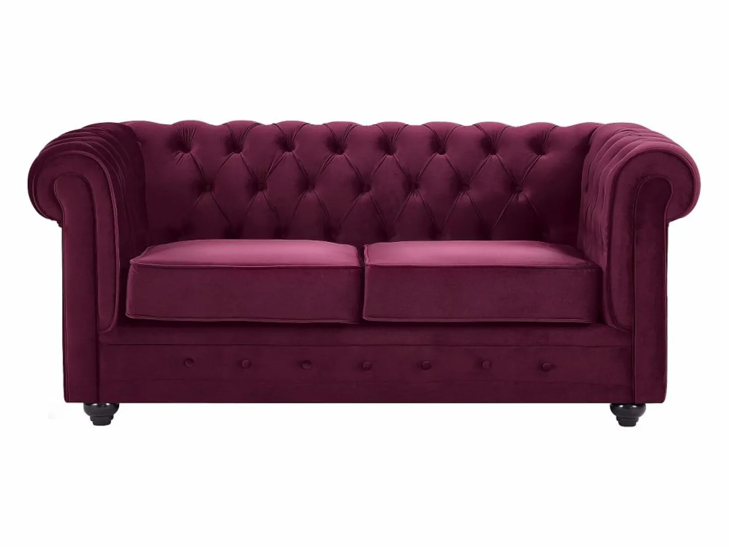 Sofá de 2 plazas de terciopelo color morado CHESTERFIELD^Vente-unique Sale