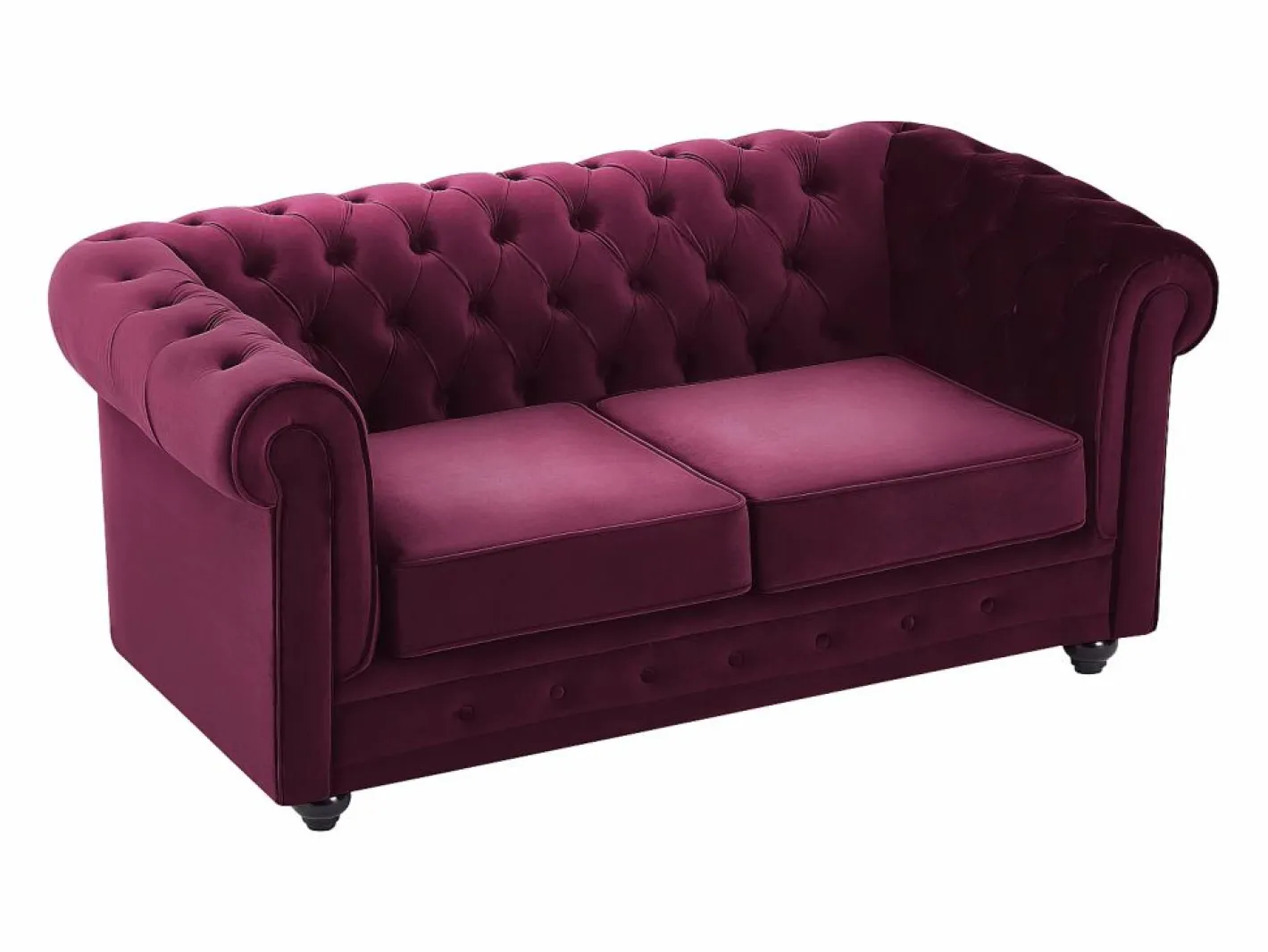 Sofá de 2 plazas de terciopelo color morado CHESTERFIELD^Vente-unique Sale