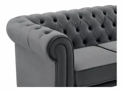 Vente-unique Sofá de 2 plazas de terciopelo antracita CHESTERFIELD Gris antracita Hot