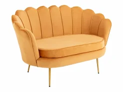 Vente-unique Sofá de 2 plazas de terciopelo amarillo DANDELION Mostaza Outlet