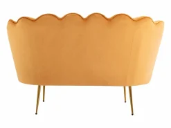 Vente-unique Sofá de 2 plazas de terciopelo amarillo DANDELION Mostaza Outlet