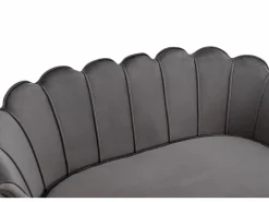 Vente-unique Sofá de 2 plazas de terciopelo antracita DANDELION Gris antracita