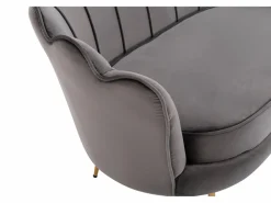 Vente-unique Sofá de 2 plazas de terciopelo antracita DANDELION Gris antracita