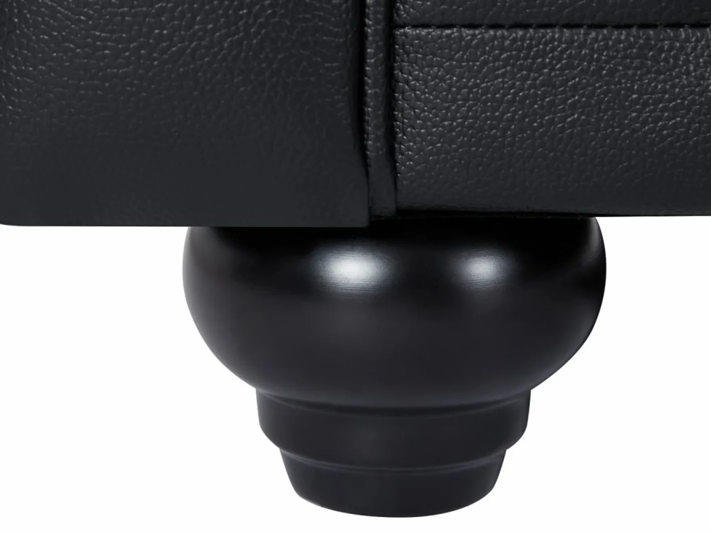 Vente-unique Sofá de 2 plazas en cuero de búfalo CHESTERFIELD Negro Clearance