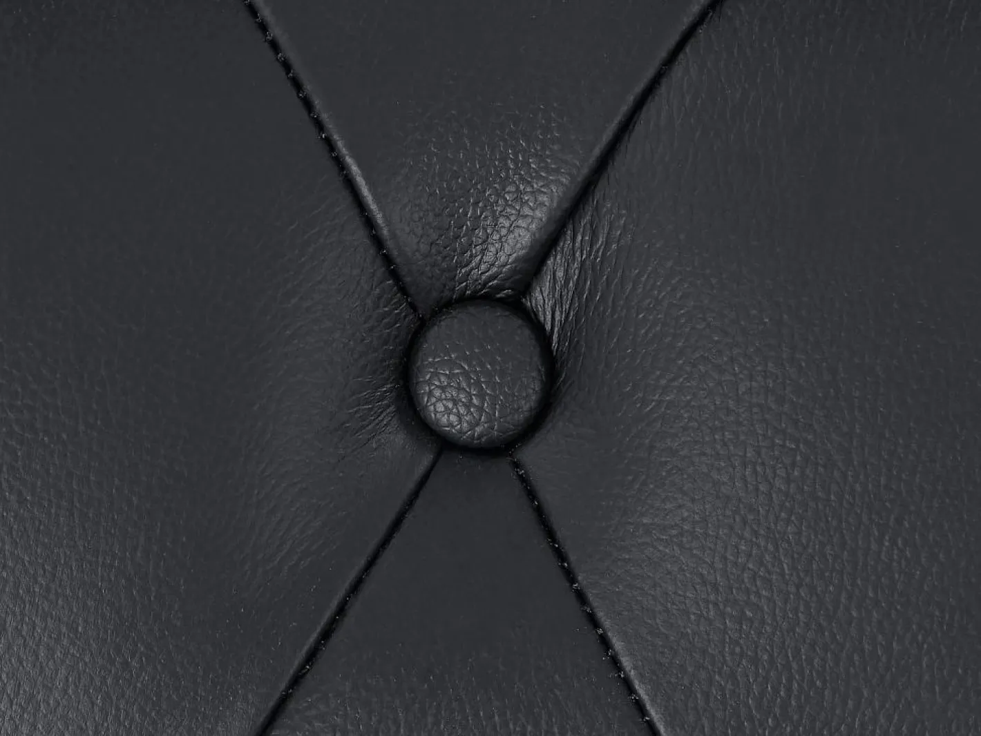 Vente-unique Sofá de 2 plazas en cuero de búfalo CHESTERFIELD Negro Clearance