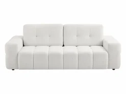 Vente-unique Sofá de 3 plazas en tela bouclé estilo diseño SOPELANA Blanco Best