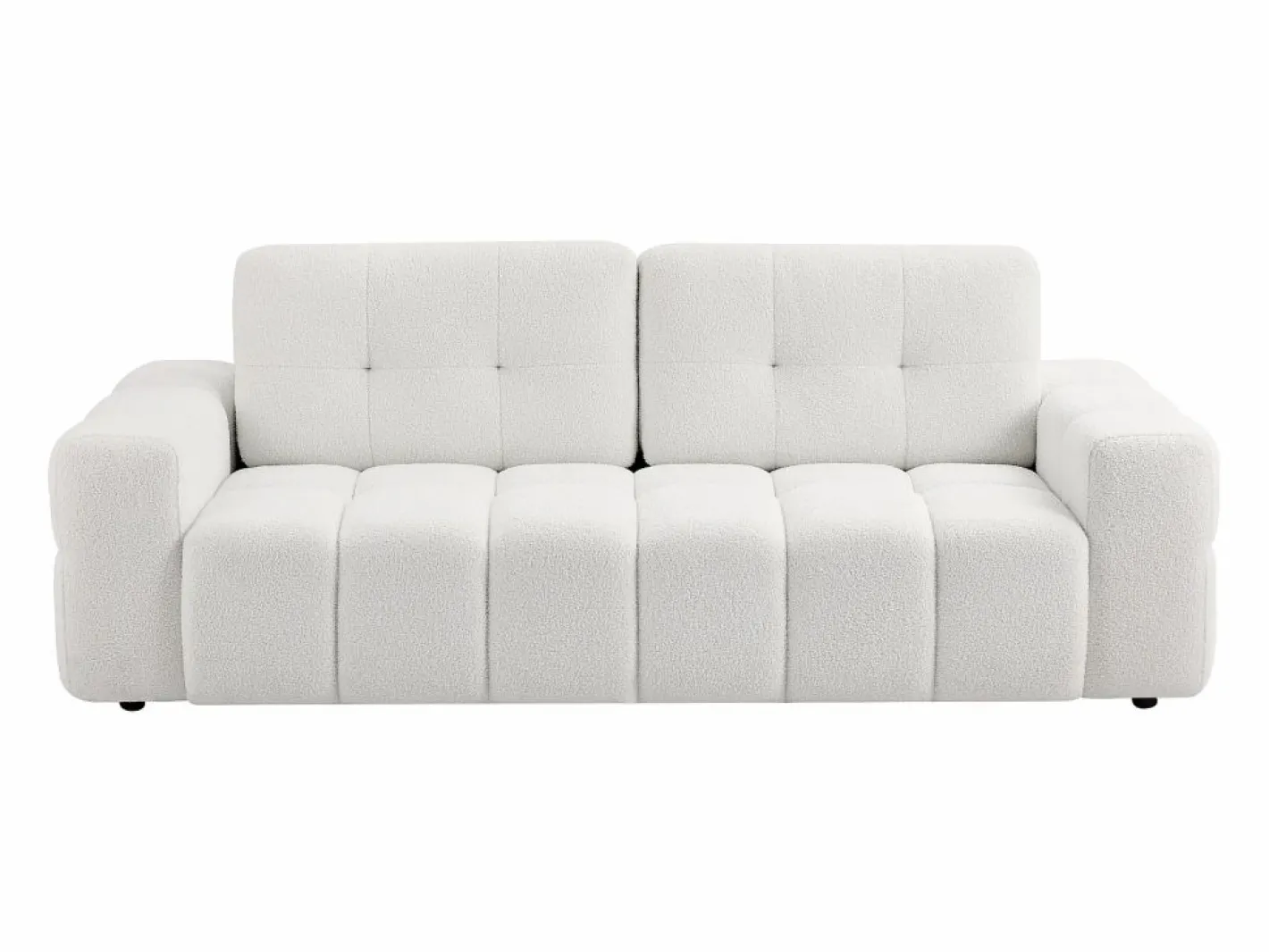 Vente-unique Sofá de 3 plazas en tela bouclé estilo diseño SOPELANA Blanco Best
