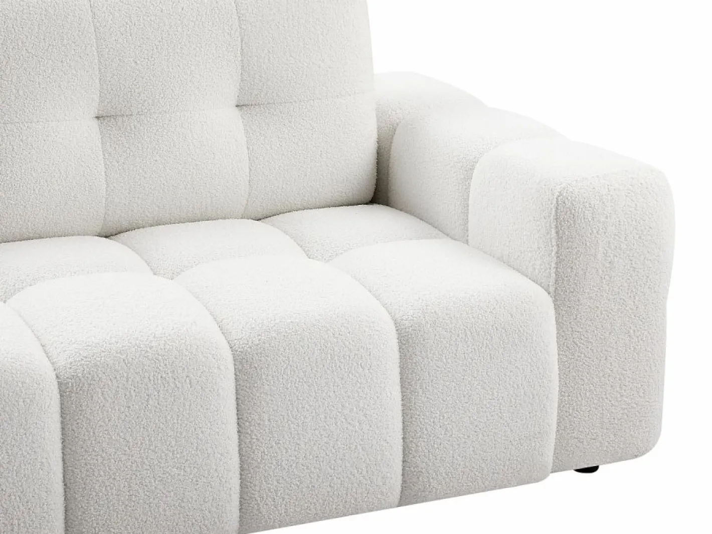 Vente-unique Sofá de 3 plazas en tela bouclé estilo diseño SOPELANA Blanco Best