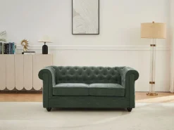 Vente-unique Sofás Chesterfield|Sofá - 2 Plazas|Sofá de 2 plazas en tela color CHESTERFIELD
