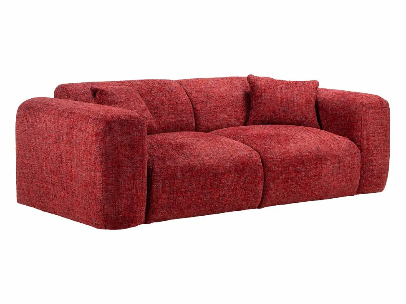 Maison Céphy Sofá de 3 plazas en tela texturizada POGNI de Rojo Sale