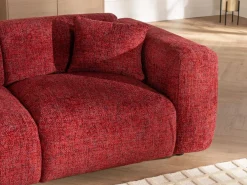 Maison Céphy Sofá de 3 plazas en tela texturizada POGNI de Rojo Sale