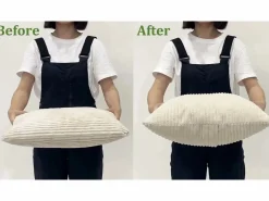 DripeX Sofá de 3 plazas en terciopelo de peluche, comodidad de sofá derecha grande en madera maciza, envejecimiento con reposabrazos, 210 x 79 x 89 cm, -gris Azul New