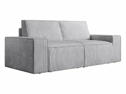 Vente-unique Sofá de 2 plazas en terciopelo de pana confort AMELIA Gris claro Discount
