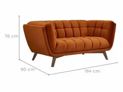 Rendez-Vous Déco Sofá De Terciopelo|Sofá - 2 Plazas|Sofá de 2 plazas en terciopelo cúrcuma - Mona