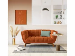 Rendez-Vous Déco Sofá De Terciopelo|Sofá - 2 Plazas|Sofá de 2 plazas en terciopelo cúrcuma - Mona