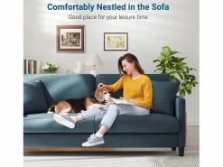 DripeX Sofá Escandinavo|Sofá de 3 plazas en terciopelo de Teddy, sofá de confort correcta en madera sólida, loveseat con reposabrazos, 193x79x89cm, -gris