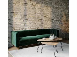 Rendez-Vous Déco Sofá Vintage|Sofá de 3 plazas en terciopelo oscuro - Gatsby