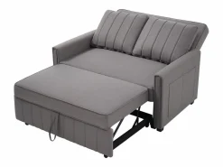 Sofá de 2 plazas extraíble - Sofá relax con bolsillos laterales y 2 cojines - Lino Gris Discount
