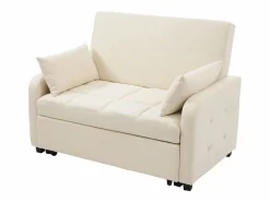 Sofá Relax|Sofá de 2 plazas extraíble - Sofá relax con respaldo regulable y 2 cojines - Lino