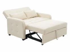 Sofá Relax|Sofá de 2 plazas extraíble - Sofá relax con respaldo regulable y 2 cojines - Lino