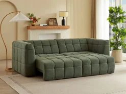 Vente-unique Sofá Relax|Sofá de 3 plazas reclinable con asiento deslizante eléctrico en tela NELOSA