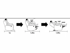 Vente-unique Sofá Relax|Sofá de 3 plazas relax de piel en color EVASION