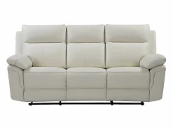 Vente-unique Sofá de 3+2 plazas relax de piel de búfalo PAKITA Marfil Online