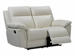 Vente-unique Sofá de 3+2 plazas relax de piel de búfalo PAKITA Marfil Online