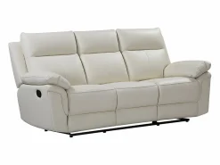 Vente-unique Sofá de 3+1 plazas relax de piel de búfalo PAKITA Marfil Hot