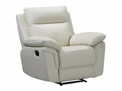 Vente-unique Sofá de 3+1 plazas relax de piel de búfalo PAKITA Marfil Hot