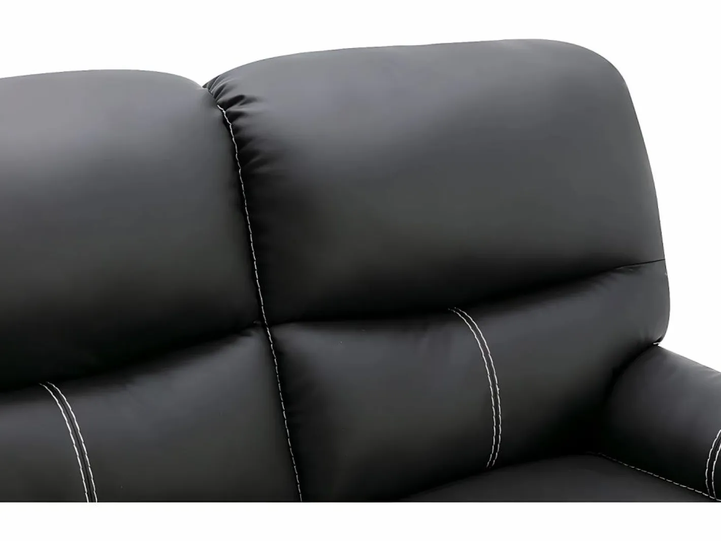 Vente-unique Conjunto Sofás|Sofá de 3+2 plazas relax de piel sintética negra CANBY