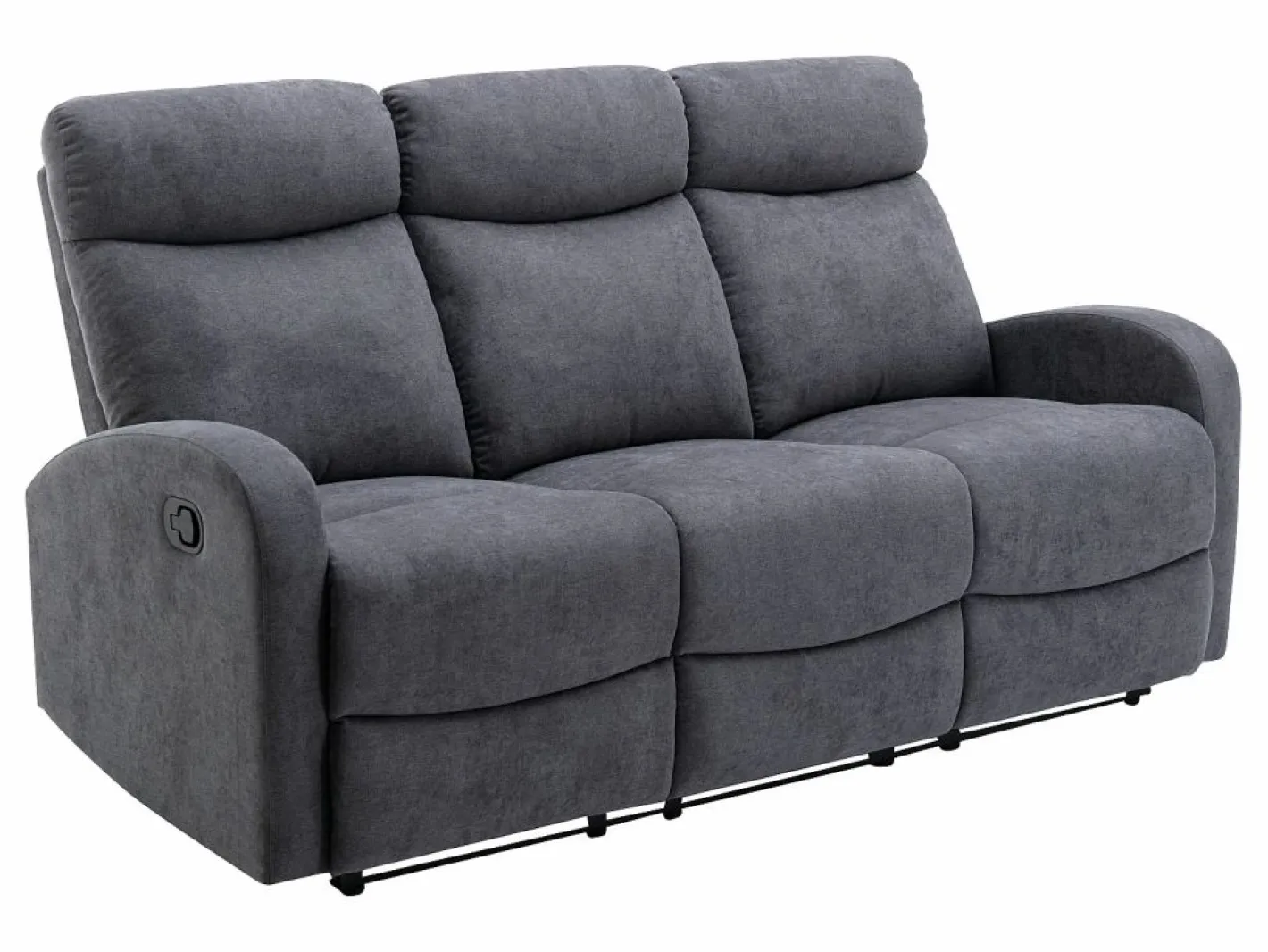 Vente-unique Sofá de 3+2 plazas relax de tela estilo contemporáneo EVELYN Gris Clearance